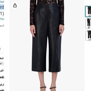 BCBG Faux Leather Cropped Pant Womens 0 Black